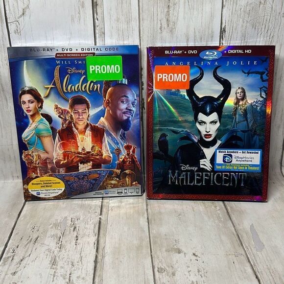 Disney Other - Disney Aladdin Blu Ray DVD Will Smith Multiscreen Edition Maleficient Blu Ray
